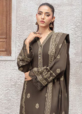 LSM Lakhany Printed Pashmina 3 Piece Unstitched Suit LSM25PP D-LG-SG-0039-B